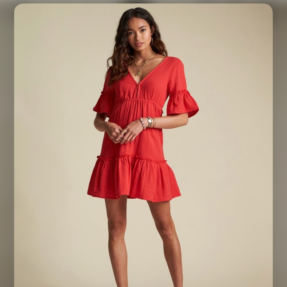 BILLABONG x Sincerely Jules red Lovers Wish Dress